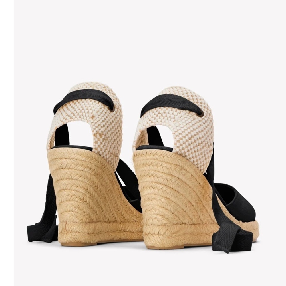 Soludos Blue and Cream
Espadrille Wedges with Ankle Strap - Picture 3 of 9